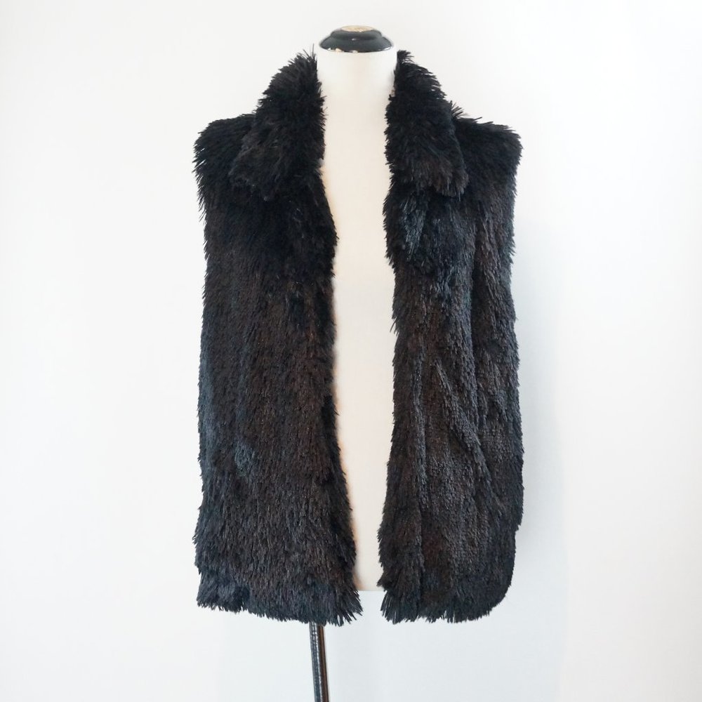 Faux Fur Vest, Black
